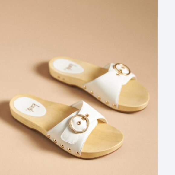 NEW BEEK Made In Brazil Leather Woodstar Buckle Sandals in Vanilla 255 8T4 - Picture 2 of 5